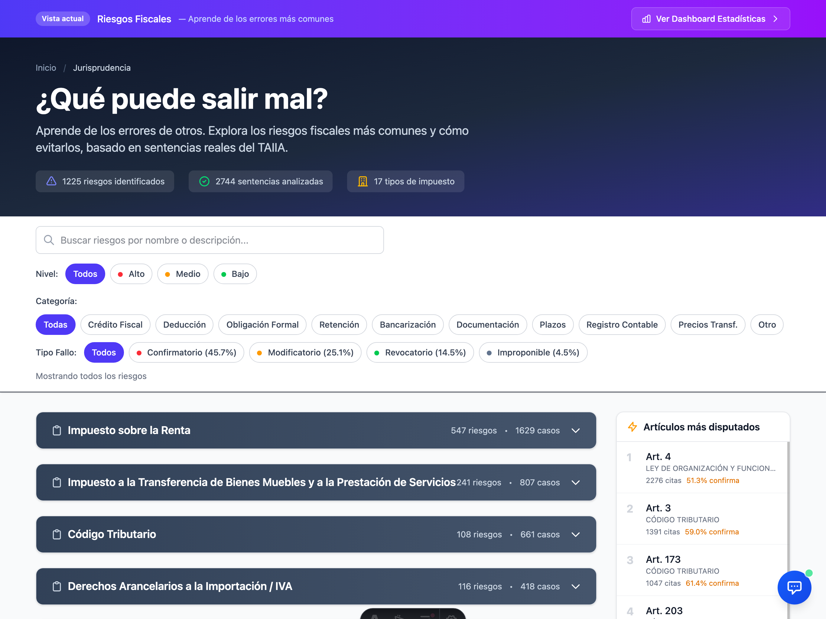 Haz FiscalIA - Catálogo de Riesgos Fiscales